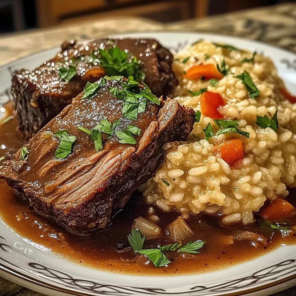 Italian Inspired Pot Roast and Risotto Dinner