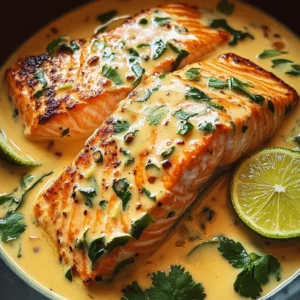 Poached Salmon in Coconut Lime Sauce