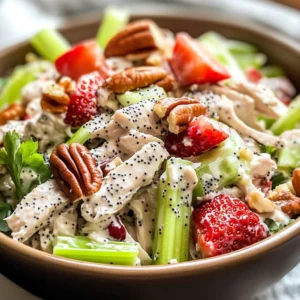 Strawberry Pecan Poppy Seed Chicken Salad
