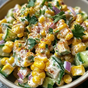 Street Corn Creamy Cucumber Salad
