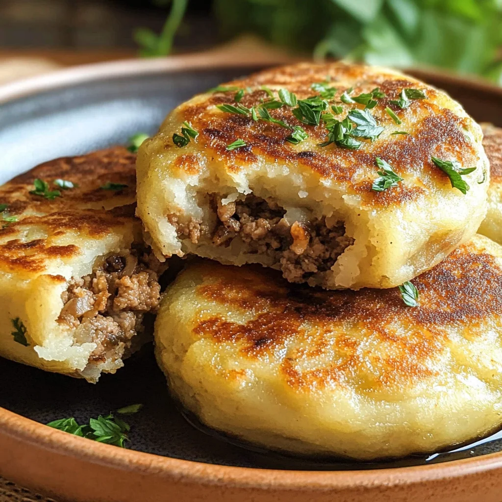 Stuffed Potato Cakes (Meat, Mushrooms)