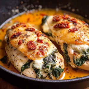Sundried Tomato, Spinach, and Cheese Stuffed Chicken