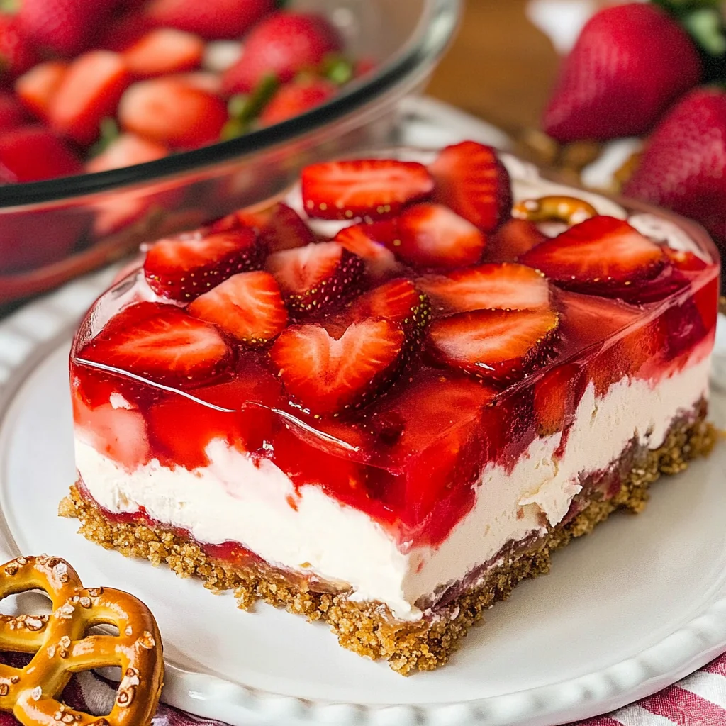 BEST Strawberry Pretzel Jello Salad Recipe
