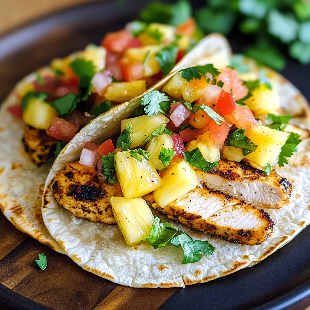 Blackened Chicken Tacos with Pineapple Salsa