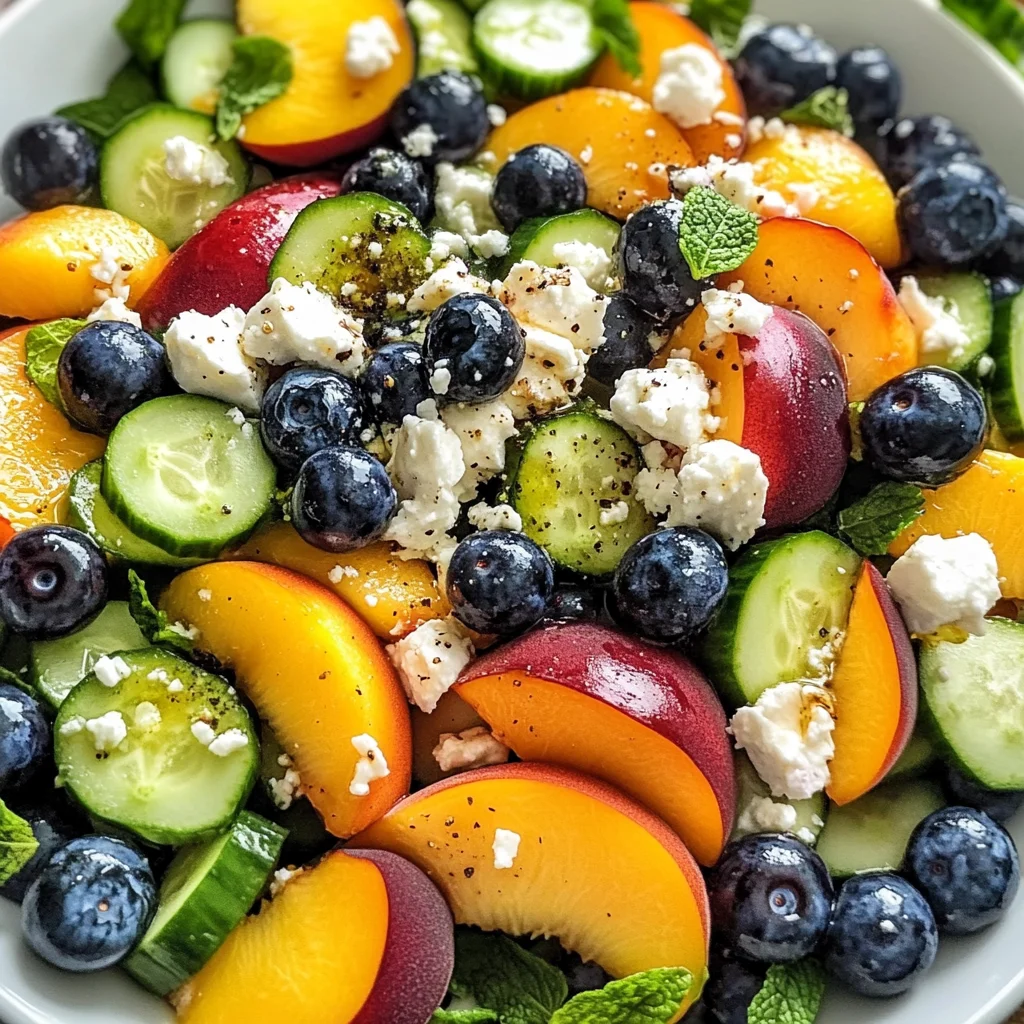 Blueberry Peach Feta Salad