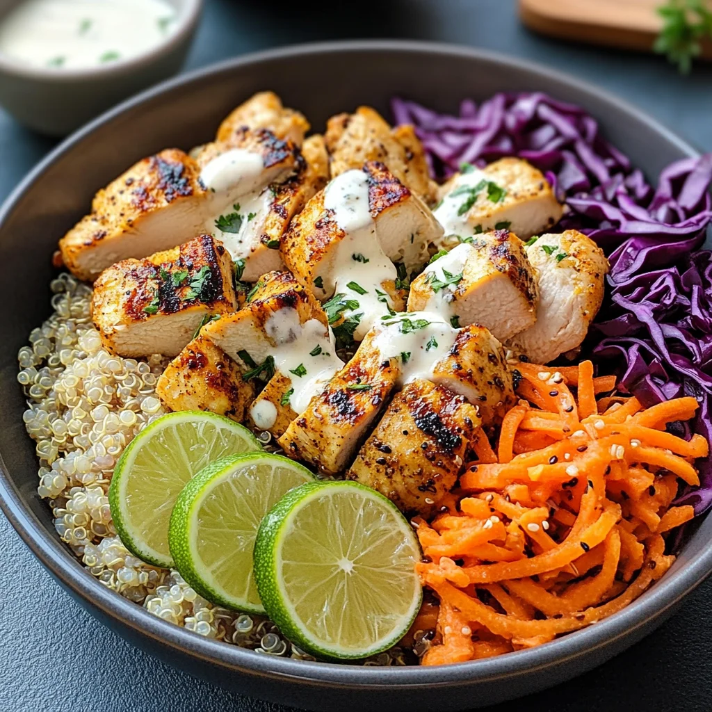 Chicken Quinoa Bowls with Coconut Lime Drizzle
