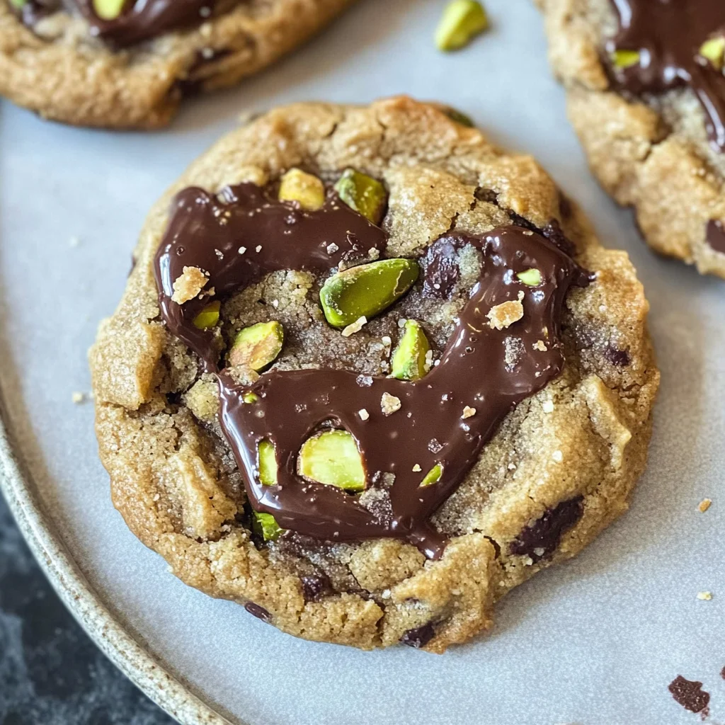 Dark Chocolate Pistachio Tahini Cookies