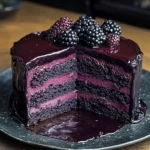 Decadent Blackberry Velvet Gothic Cake
