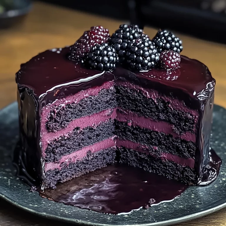 Decadent Blackberry Velvet Gothic Cake