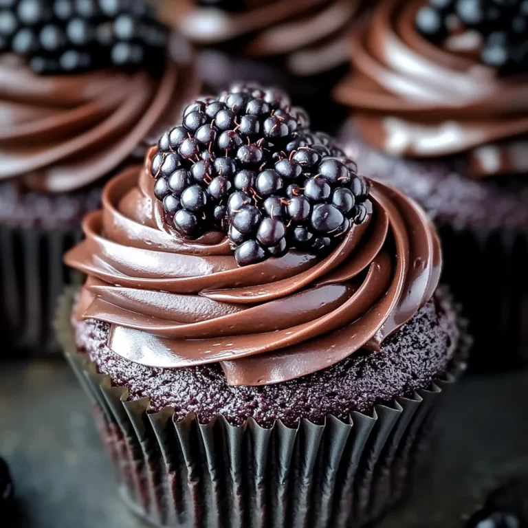 Decadent Dark Chocolate Blackberry Cupcakes