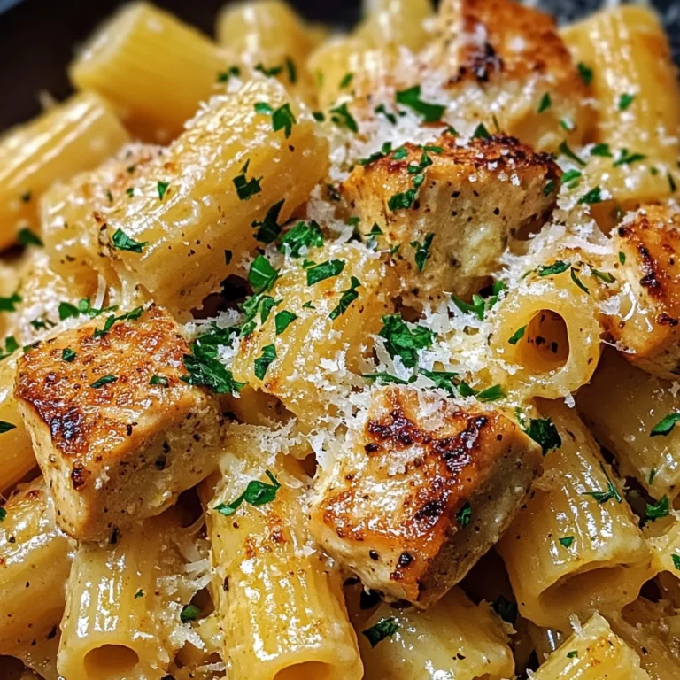 Garlic Butter Chicken with Rigatoni and Parmesan