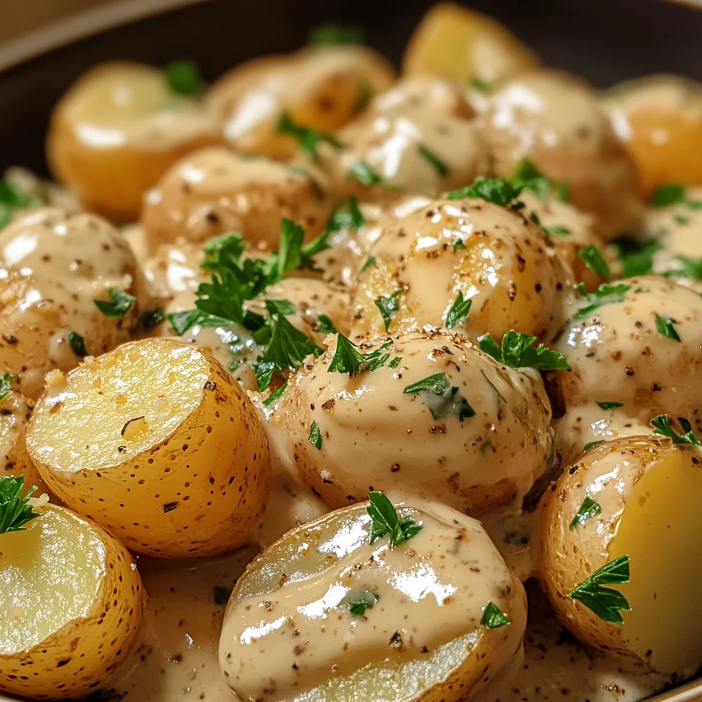 Garlic Cream Baby Potatoes