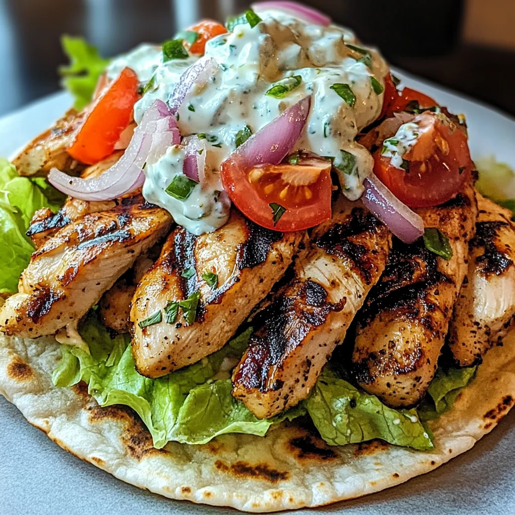 Greek Chicken Gyros with Lemon-Herb Marinade and Tzatziki