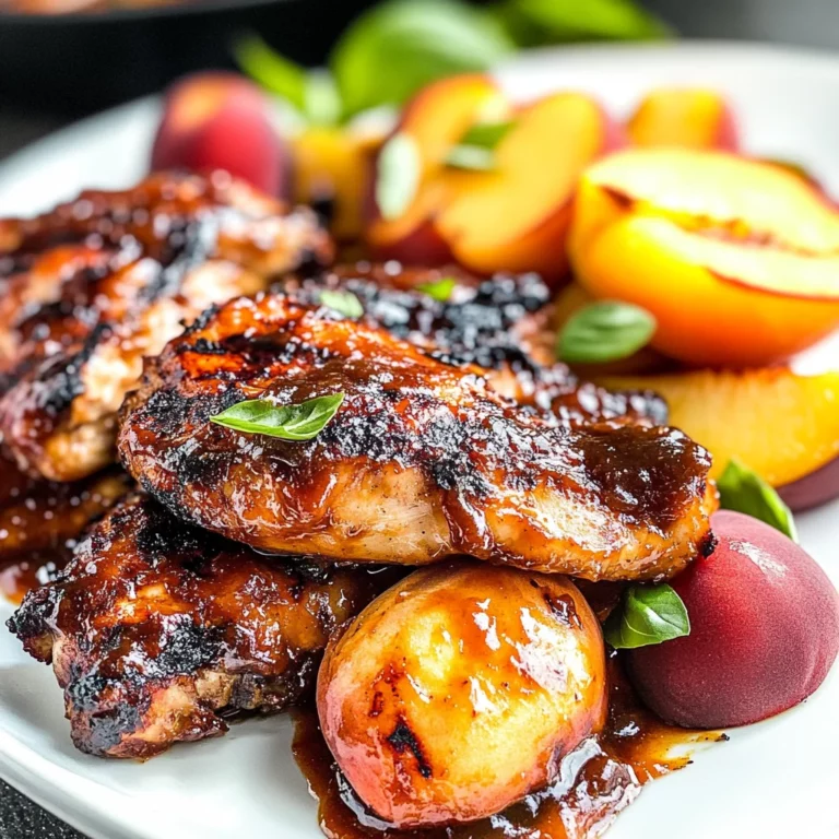 Grilled Bourbon Peach BBQ Chicken