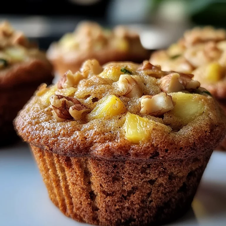 Pineapple Walnut Zucchini Muffins