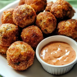 Reuben Balls with Spicy Thousand Island Dipping Sauce