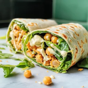 Smashed Chickpea Caesar Wraps