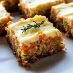 Spiced Ginger Carrot and Zucchini Bars with Lemon Cream Cheese Frosting