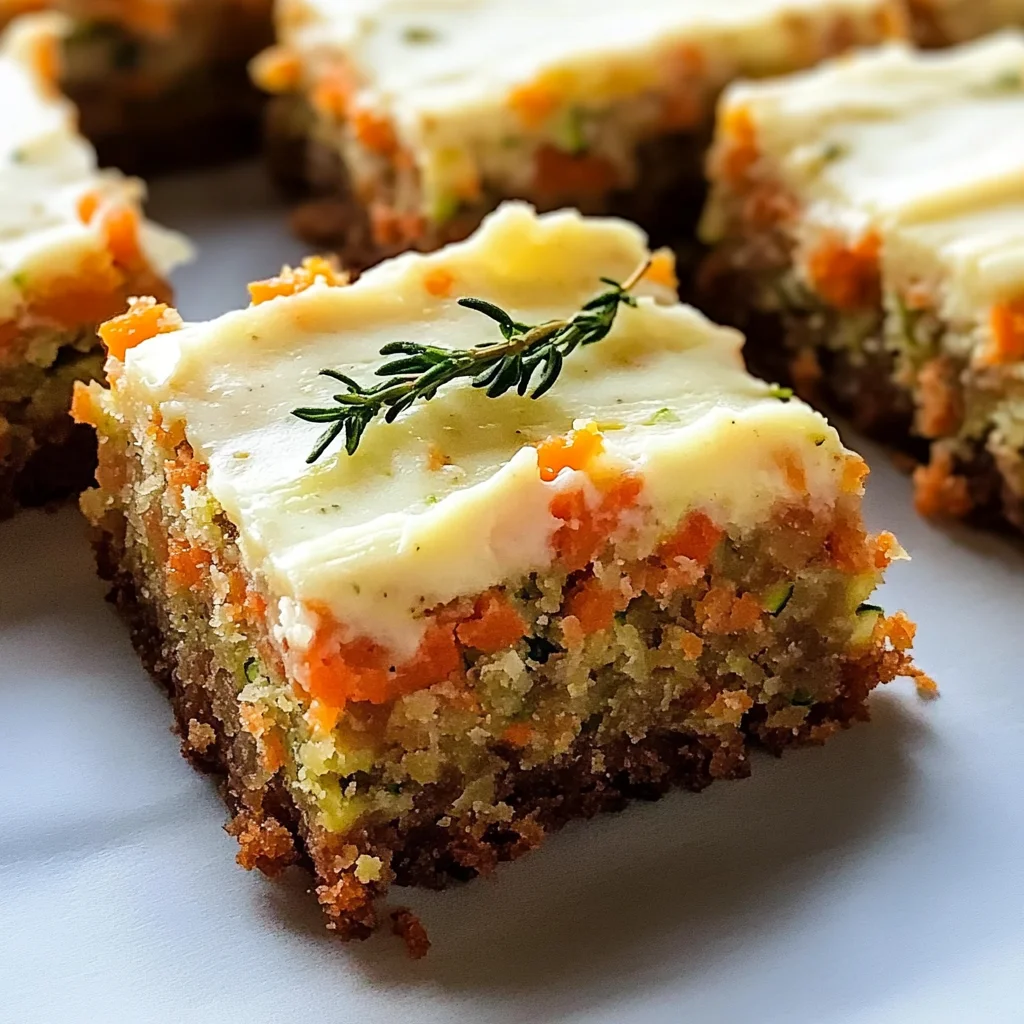 Spiced Ginger Carrot and Zucchini Bars with Lemon Cream Cheese Frosting