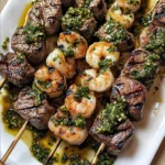 Surf and Turf Kabobs with Chimichurri Sauce