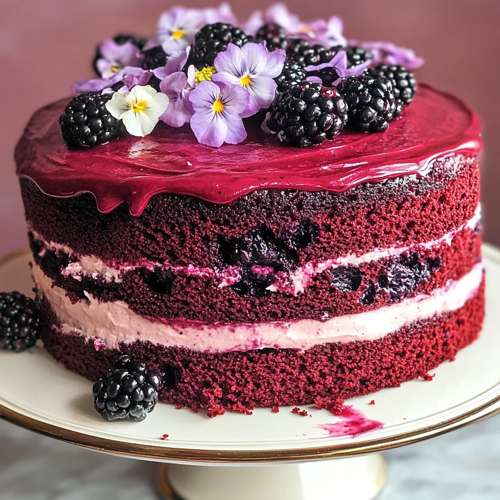 Blackberry Velvet Cake