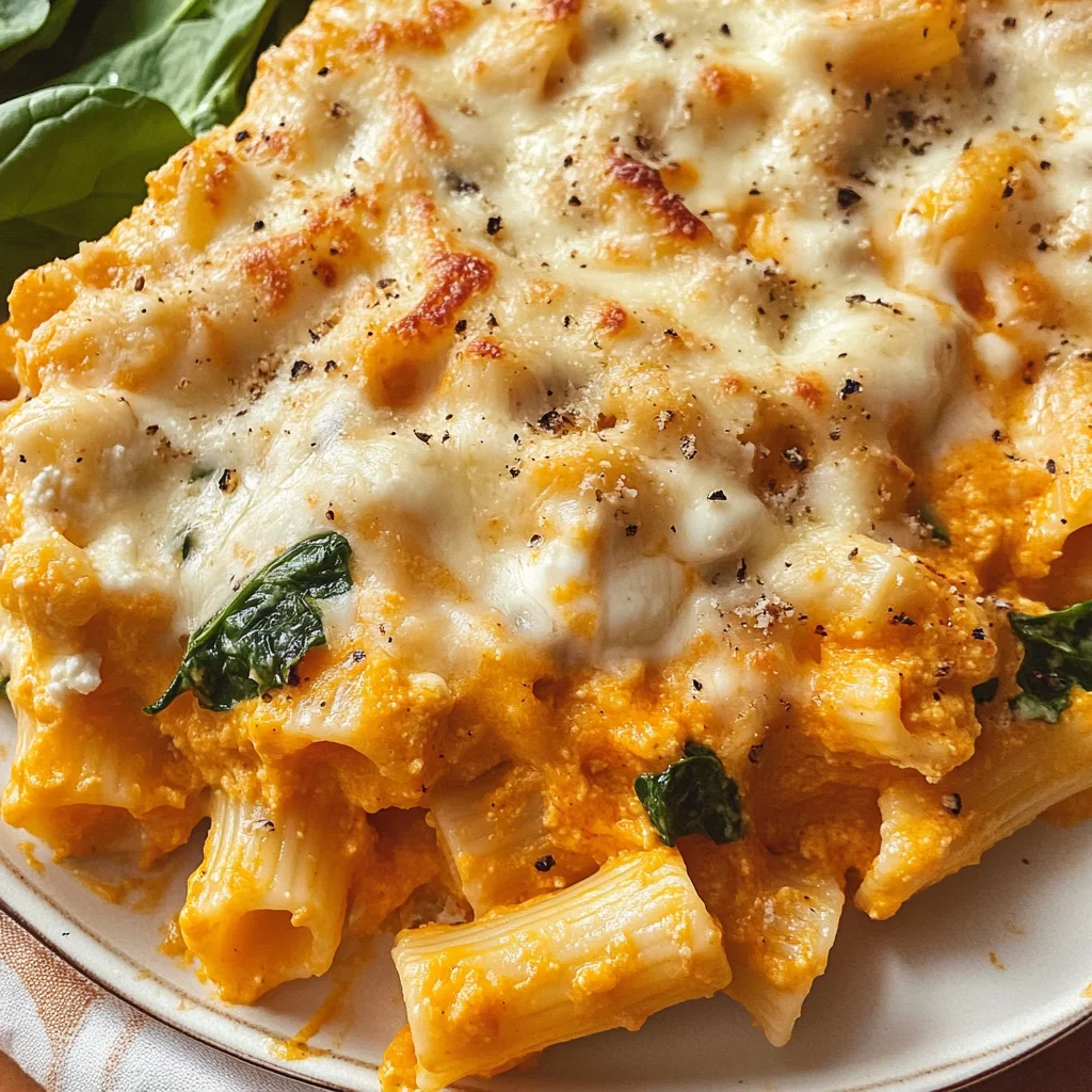 Cheesy Pumpkin Ricotta Pasta Bake