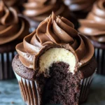Swirled Chocolate Cupcakes with Creamy Chocolate Filling